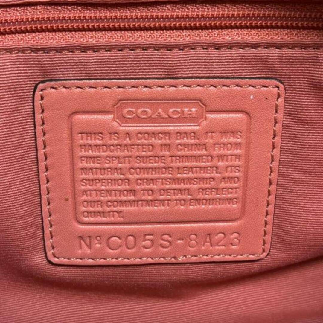 COACH(コーチ)のCOACH(コーチ) ハンドバッグ美品  - 8A23 ピンク スエード×レザー レディースのバッグ(ハンドバッグ)の商品写真
