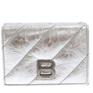 バレンシアガ(Balenciaga)のBALENCIAGA バレンシアガ CRUSH ミニウォレット メタリックキルト 三つ折り財布 シルバー 766463210IW8110(その他)