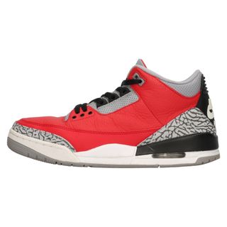 ナイキ(NIKE)のNIKE ナイキ AIR JORDAN 3 RETRO SE UNITE FIRE RED エアジョーダン3ユナイトファイアレッド ハイカットスニーカー US9.5/27.5cm CK5692-600(スニーカー)