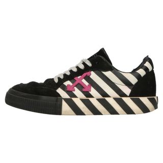 オフホワイト(OFF-WHITE)のOFF-WHITE オフホワイト Vulc Low Stripe Sneaker ストライプ ローカットスニーカー ブラック(スニーカー)