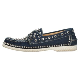 クリスチャンルブタン(Christian Louboutin)のCHRISTIAN LOUBOUTIN クリスチャンルブタン YACHT SPIKES FLAT DENIM ヨット スパイクスタッズデニムスリッポン ブルー スニーカー(スニーカー)