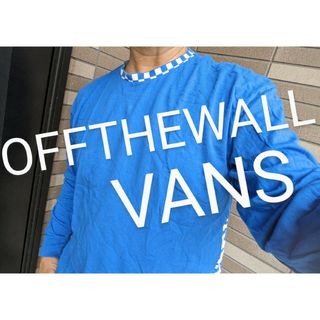 VANS　OFFTHEWALLデカロゴプリントチェッカー柄ネックロングTシャツ(Tシャツ/カットソー(七分/長袖))