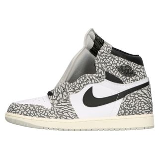 ナイキ(NIKE)のNIKE ナイキ AIR JORDAN 1 RETRO HIGH OG WHITE CEMENT エアジョーダン1 ホワイトセメント ハイカットスニーカー グレー/ホワイト US10 DZ5485-052(スニーカー)