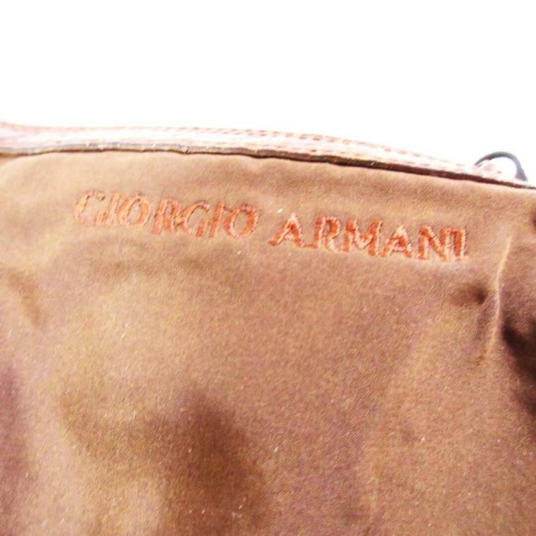 Giorgio Armani(ジョルジオアルマーニ)のGIORGIOARMANI(ジョルジオアルマーニ) ショルダーバッグ - ブラウン 型押し加工/タッセル ナイロン×レザー レディースのバッグ(ショルダーバッグ)の商品写真