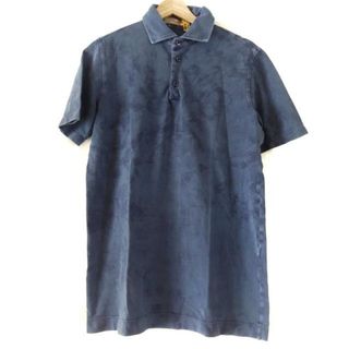 クルチアーニ(Cruciani)のCruciani(クルチアーニ) 半袖ポロシャツ サイズ50 XL レディース - ブルーグレー 花柄(ポロシャツ)
