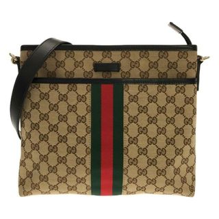 グッチ(Gucci)のGUCCI(グッチ) ショルダーバッグ美品  GG柄,シェリー(ウェブ) 388926 ベージュ×黒×マルチ ストラップ着脱可 ジャガード×レザー(ショルダーバッグ)