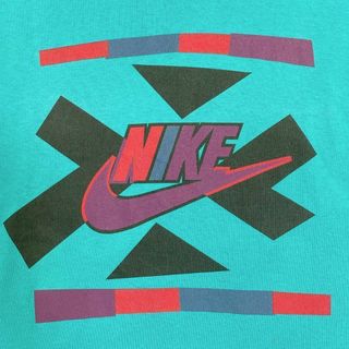 ナイキ(NIKE)の90s Nike ナイキクレイジーカラーパターンロゴTシャツ 銀タグ古着USA製(Tシャツ/カットソー(半袖/袖なし))