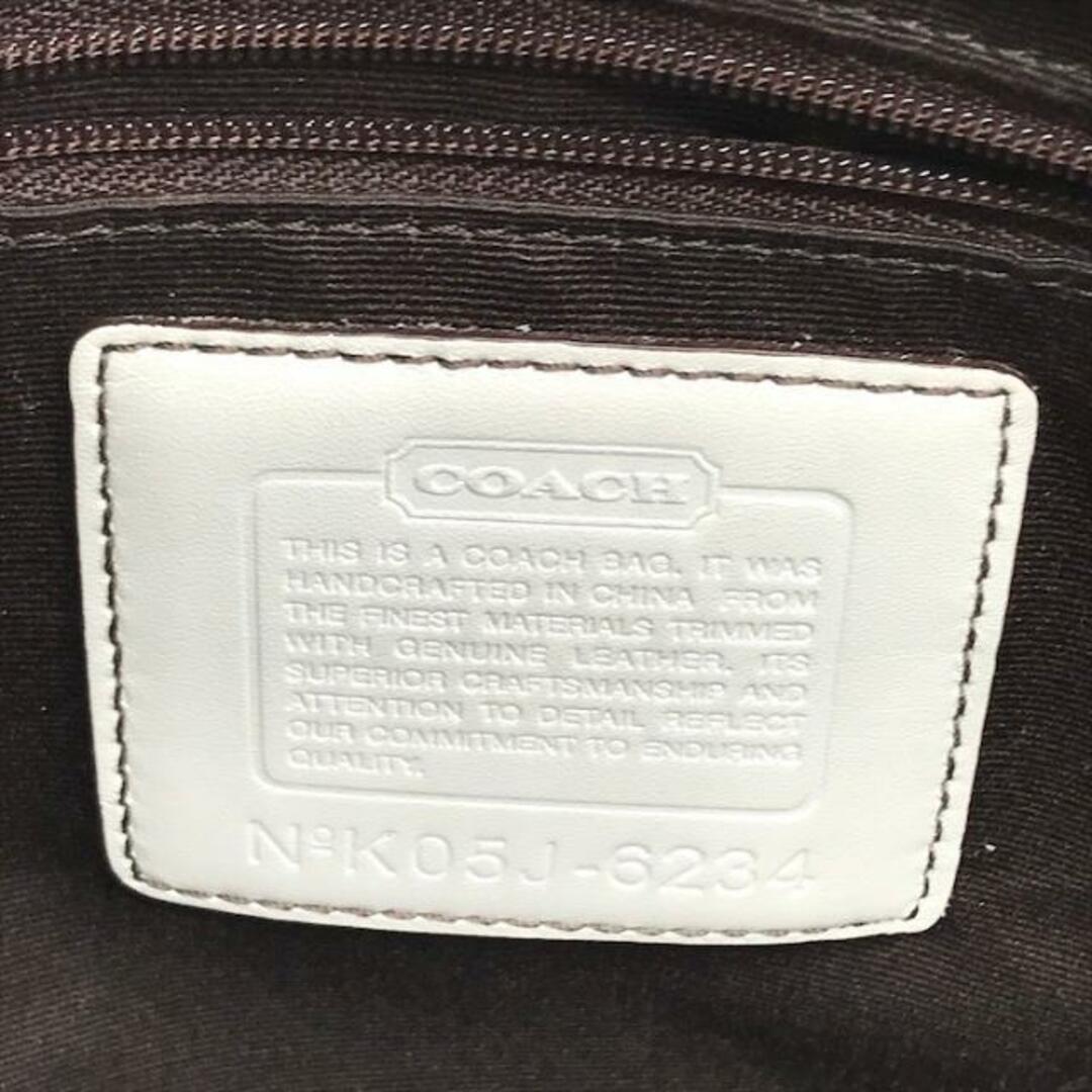 COACH(コーチ)の美品 COACH コーチ シグネチャー キャンバス レザー ホワイト ハンドバッグ a3559 レディースのバッグ(ハンドバッグ)の商品写真