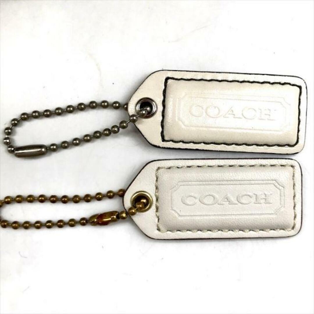 COACH(コーチ)の美品 COACH コーチ シグネチャー キャンバス レザー ホワイト ハンドバッグ a3559 レディースのバッグ(ハンドバッグ)の商品写真