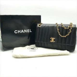 CHANEL - 良品 CHANEL シャネル マドモアゼル パリ ココマーク ターンロック Wチェーン Wフラップ ショルダー バッグ ブラック a2839