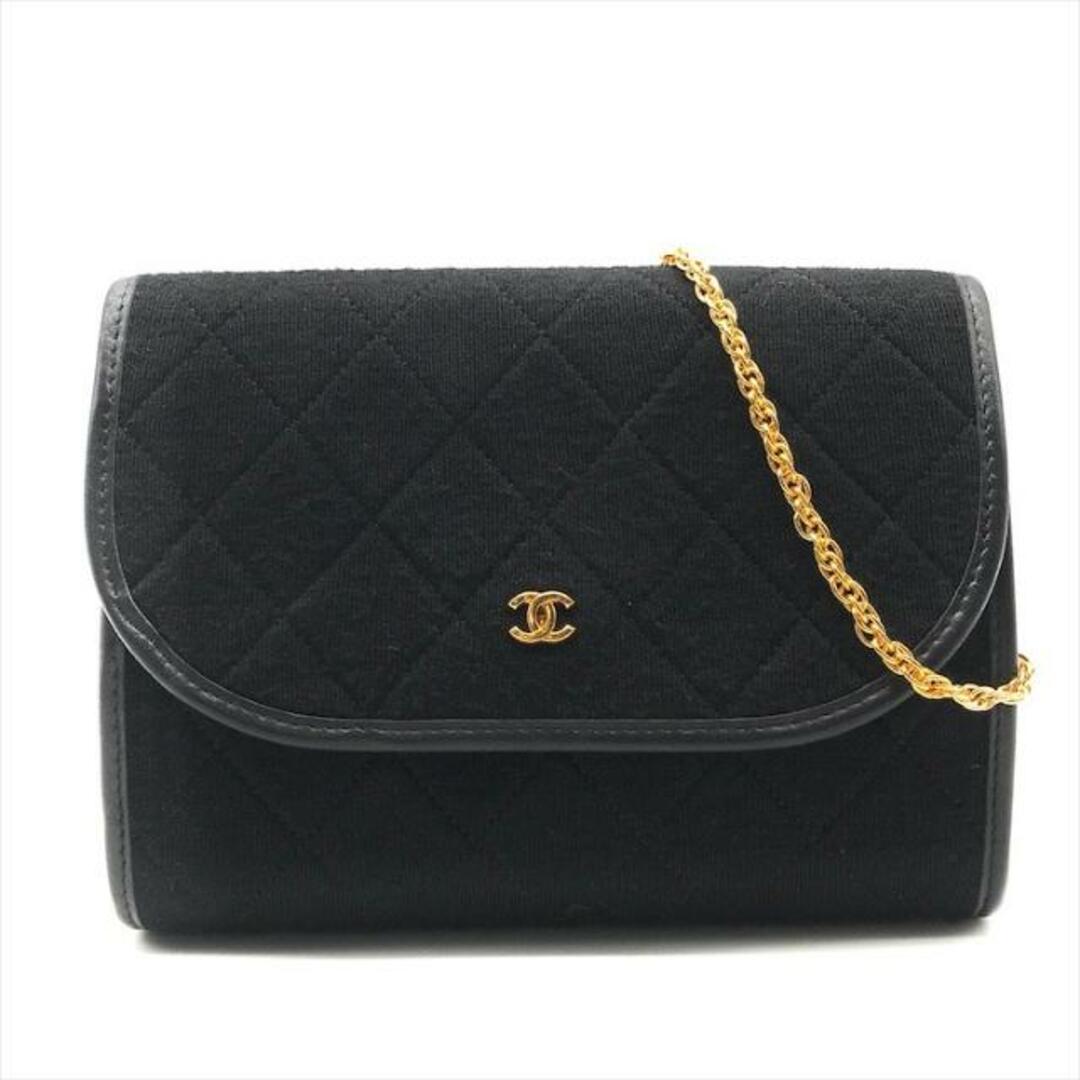 CHANEL(シャネル)の美品 CHANEL シャネル ココマーク マトラッセ コットンジャージ ミニ チェーン ショルダー バッグ ブラック a3396 レディースのバッグ(ショルダーバッグ)の商品写真