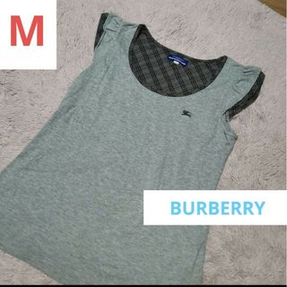 BURBERRY BLUE LABEL - 美品 BURBERRY 半袖Tシャツ グレー シンプル タンクトップ Ｍサイズ