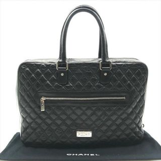 シャネル(CHANEL)のCHANEL シャネル ココマーク マトラッセ ラムスキン パリ ニューヨーク ハンド ビジネス バッグ ブラック a3583 (ハンドバッグ)