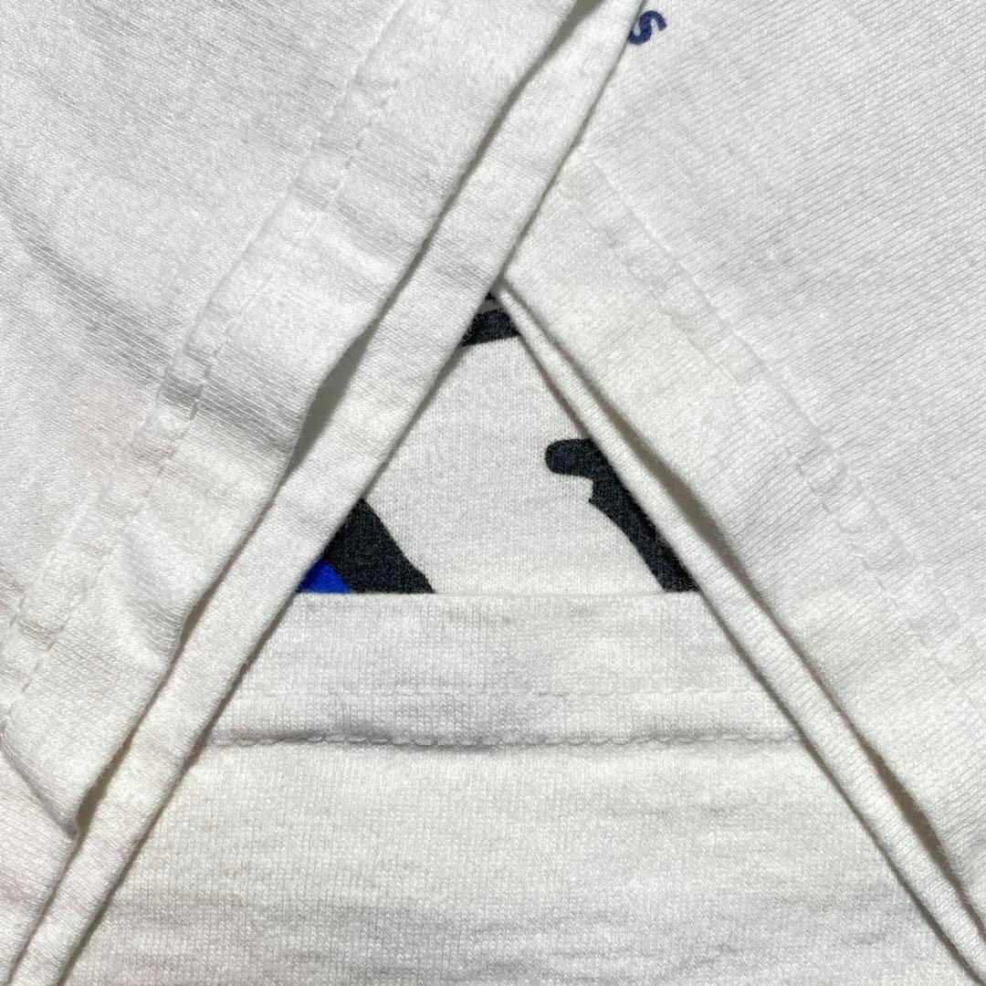 FRUIT OF THE LOOM(フルーツオブザルーム)のYMCA ホワイトTシャツ 両面プリントLサイズ90sUSA製カラフルアート メンズのトップス(Tシャツ/カットソー(半袖/袖なし))の商品写真