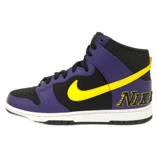 ナイキ(NIKE)のNIKE ナイキ DUNK HIGH COURT PURPLE LAKERS DH0642-001 ダンク ハイ コートパープル レイカーズ ハイカットスニーカー ブラック US11 DH0642-001(スニーカー)