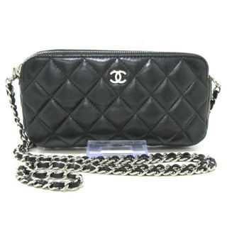 シャネル(CHANEL)のCHANEL(シャネル) 財布 マトラッセ A82527 黒 チェーンウォレット/シルバー金具/ストラップ取外し可 ラムスキン(財布)