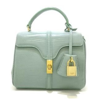 セリーヌ(celine)のCELINE(セリーヌ) ハンドバッグ 16(セーズ) ミニ 197984BFE.29VD グレーグリーン リザード(ハンドバッグ)