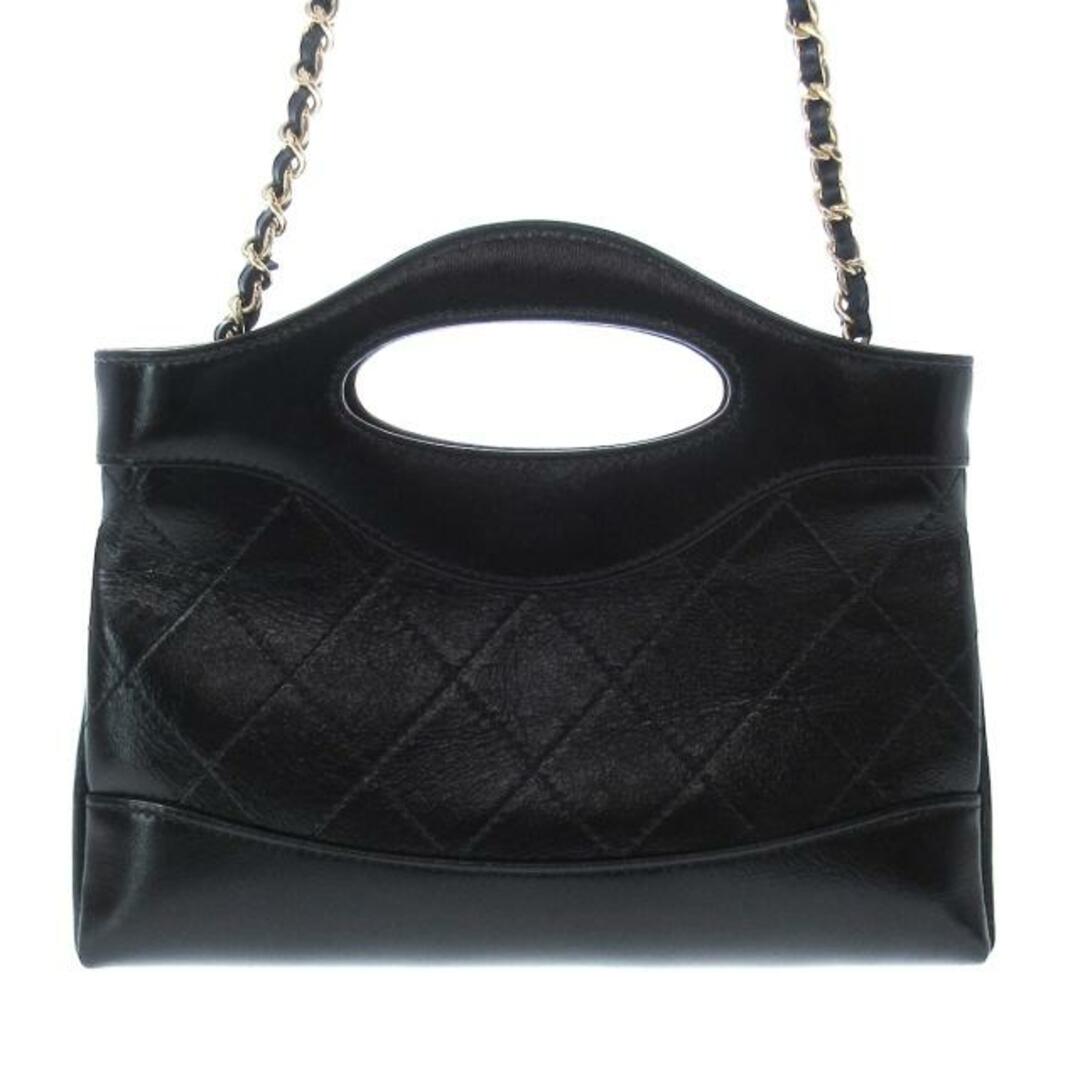 CHANEL(シャネル)のCHANEL(シャネル) ショルダーバッグ レディース美品  CHANEL31 AP3656 黒 チェーンショルダー/ゴールド金具 シャイニーカーフスキン レディースのバッグ(ショルダーバッグ)の商品写真