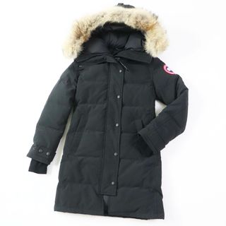 カナダグース(CANADA GOOSE)の美品◎CANADA GOOSE カナダグース 2302 MACKENZIE PARKA マッケンジーパーカ ワッペン付き ダウンコート ブラック 2XS 正規品 レディース(ダウンコート)