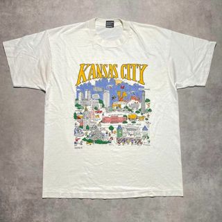 フルーツオブザルーム(FRUIT OF THE LOOM)の90s KANSASCITY カンザスシティ スーベニアT USA製 XLサイズ(Tシャツ/カットソー(半袖/袖なし))