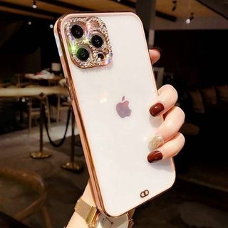 アップル(Apple)のiPhone13pro ケース キラキラ 耐衝撃 ビジュー クリアケース ピンク(iPhoneケース)