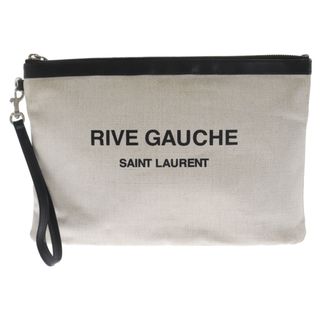 サンローラン(Saint Laurent)のSAINT LAURENT PARIS サンローランパリ リブゴーシュ クラッチバッグ セカンドバッグ カバン ナチュラル/ブラック 581369(セカンドバッグ/クラッチバッグ)