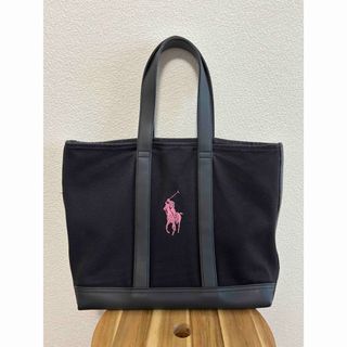 ラルフローレン(Ralph Lauren)のポロラルフローレン　トートバック　キャンバス　レザー　ブラック(トートバッグ)