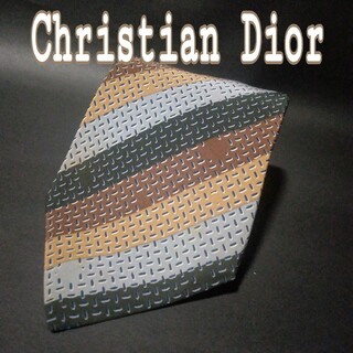 クリスチャンディオール(Christian Dior)の【極美品】  クリスチャンディオール 　ストライプ　ネクタイ(ネクタイ)