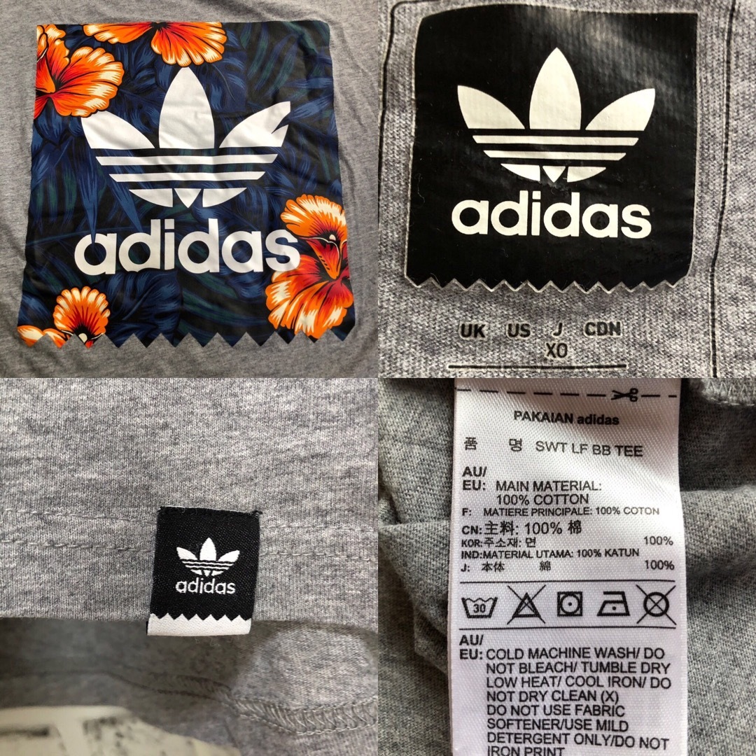 Originals（adidas）(オリジナルス)のXL⭐️adidas ビッグトレファイルロゴ&フラワー柄 Tシャツ グレー メンズのトップス(Tシャツ/カットソー(半袖/袖なし))の商品写真