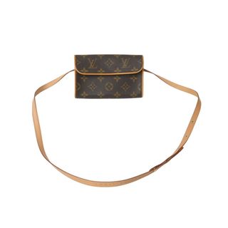 ルイヴィトン(LOUIS VUITTON)のLOUIS VUITTON ルイヴィトン ウエスト ショルダーバッグ M51855 モノグラム ポシェットフロランティーヌ ブラウン 美品 中古 62971(ハンドバッグ)