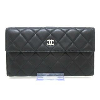 シャネル(CHANEL)のCHANEL(シャネル) 長財布 - 黒 ココマーク/シルバー金具 ラムスキン(財布)