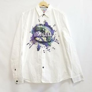 デシグアル(DESIGUAL)のDesigual(デシグアル) 長袖シャツ サイズL メンズ - 白×パープル×マルチ(シャツ)