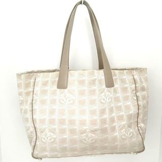 シャネル(CHANEL)のCHANEL(シャネル) トートバッグ ニュートラベルライントートMM ベージュ ジャガード×レザー(トートバッグ)