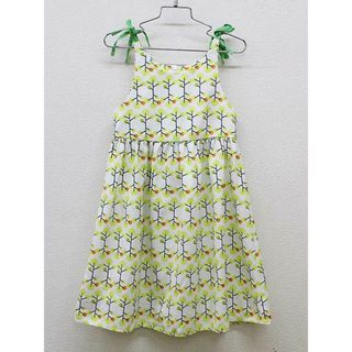 ▼銀座サエグサ/SAYEGUSA▼120cm(7) ジャンパースカート 白×黄緑×オレンジ 【中古】 子供 キッズ kids  女の子 onepi 春夏 014042