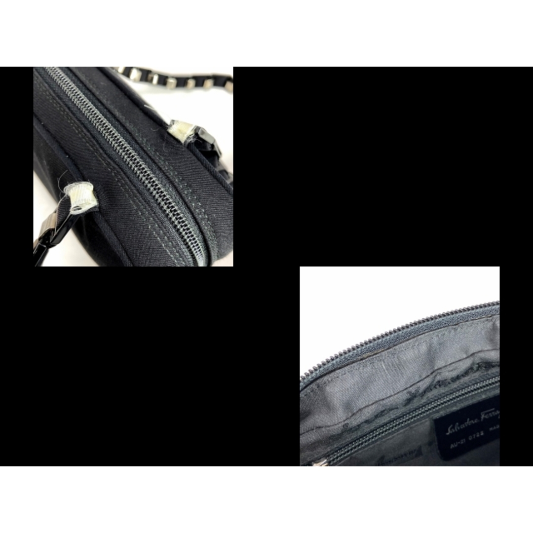Salvatore Ferragamo(サルヴァトーレフェラガモ)のSalvatoreFerragamo(サルバトーレフェラガモ) ショルダーバッグ レディース - 黒 プラスチックショルダー ナイロン×プラスチック レディースのバッグ(ショルダーバッグ)の商品写真