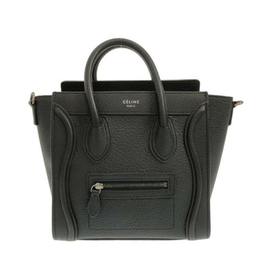 celine(セリーヌ)のCELINE(セリーヌ) ハンドバッグ ラゲージナノショッパー 168243DRU.38NO 黒 ドラムドカーフスキン レディースのバッグ(ハンドバッグ)の商品写真