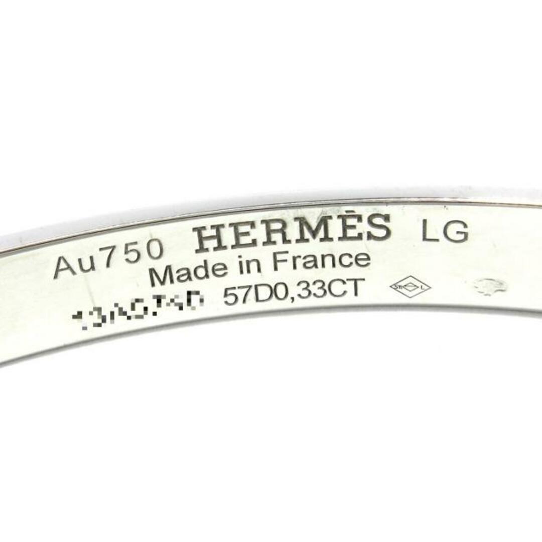 Hermes(エルメス)のHERMES(エルメス) バングル美品  ケリーPM K18WG×ダイヤモンド パヴェダイヤ/ダイヤ:0.33ct/サイズ:LG レディースのアクセサリー(ブレスレット/バングル)の商品写真