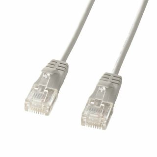 【色: ライトグレー】サンワサプライ CAT6準拠LANケーブル 直径3.2mm(PC周辺機器)