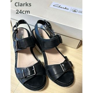 Clarks - Clarks クラークス　ベルトサンダル　ブラック　24cm