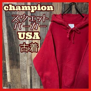 チャンピオン(Champion)のチャンピオン パーカー メンズ レッド S リバースウィーブ 古着 スウェット(パーカー)