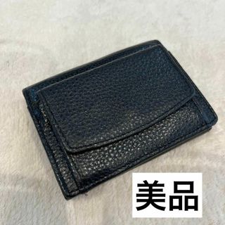 三つ折財布 男女兼用 ブラック 黒 コンパクト 可愛い 美品 カード入れ 小銭(財布)