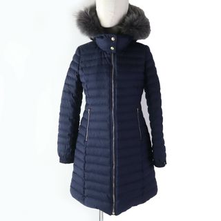 タトラス(TATRAS)の美品☆TATRAS タトラス 21AW LTAT21A4581 CIMA チマ Rライン ウール シルク混 ラクーンファー・フード付 ZIP UP ダウンコート ネイビー 01 レディース(ダウンコート)