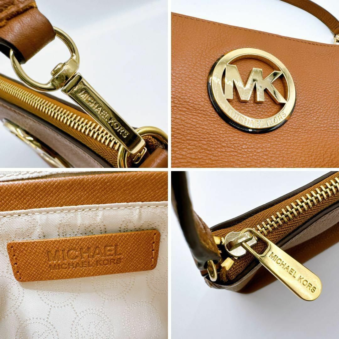 Michael Kors(マイケルコース)のマイケルコース バッグ ブラウン ポーチ レザー ポシェット レディース レディースのバッグ(ハンドバッグ)の商品写真