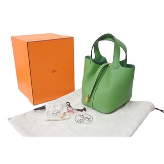 エルメス(Hermes)の新品未使用 HERMES エルメス ピコタンロック ヴェールユッカ PM ハンドバッグ トリヨンクレマンス 中古 B刻印 63589(ハンドバッグ)