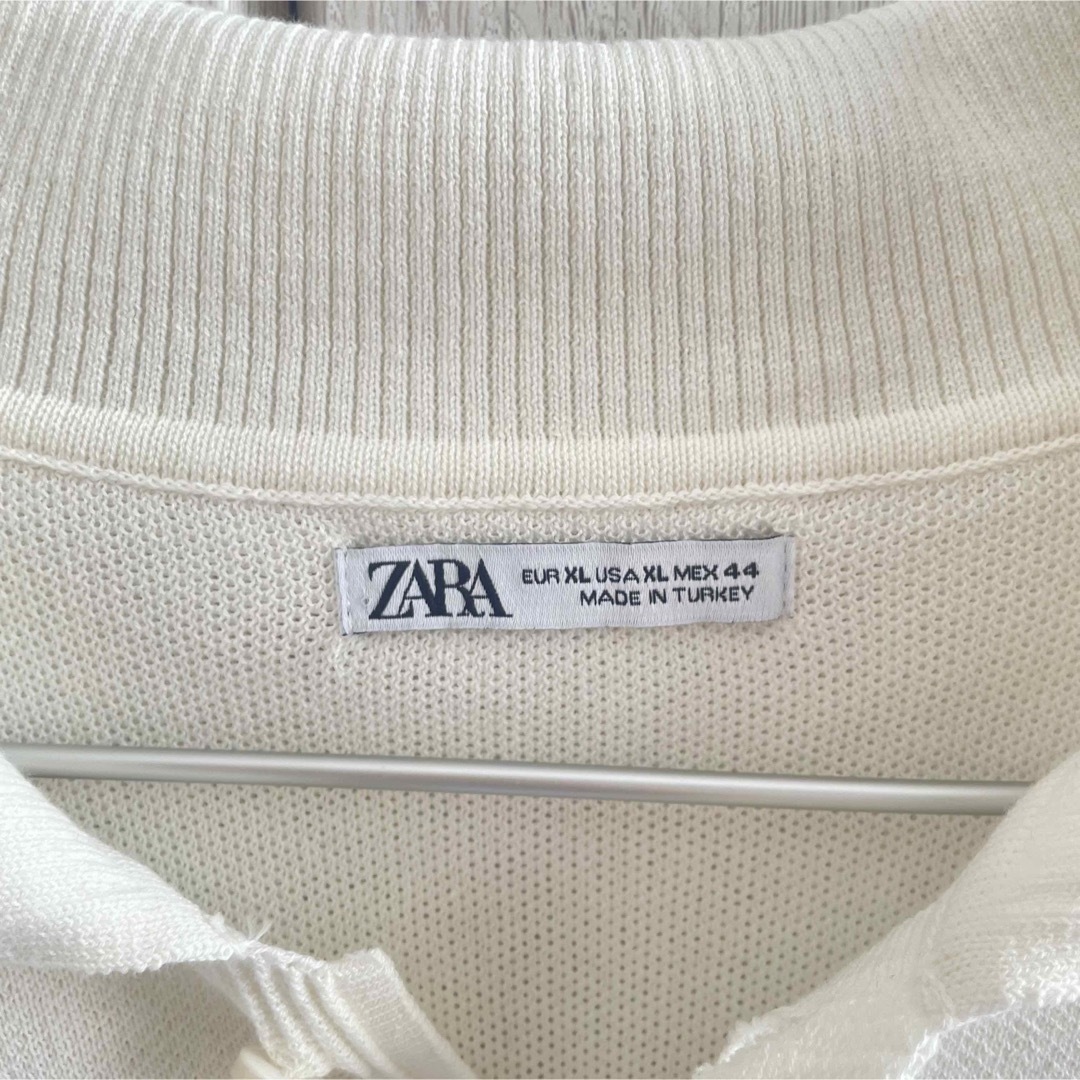 ZARA(ザラ)のZARA ザラ　コットンニットポロシャツ メンズのトップス(ポロシャツ)の商品写真