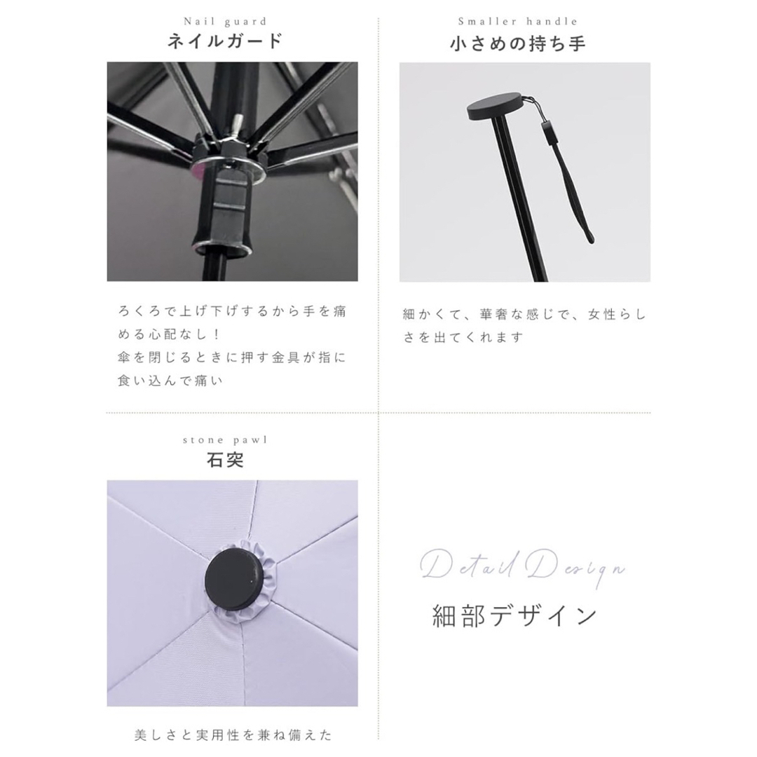 【新品未使用品】折りたたみ日傘　傘　ベージュ レディースのファッション小物(傘)の商品写真