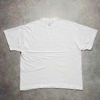 90s SCREENSARS ホワイト無地 Tシャツ XLサイズ 両シングル(Tシャツ/カットソー(半袖/袖なし))