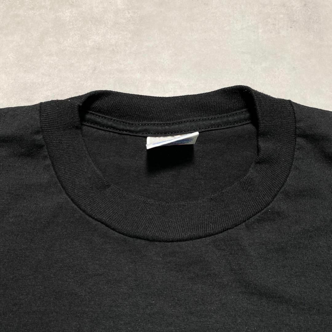 JERZEES(ジャージーズ)の90s JERZEES BLACK ブラック無地Tシャツ USA製 XLサイズ メンズのトップス(Tシャツ/カットソー(半袖/袖なし))の商品写真