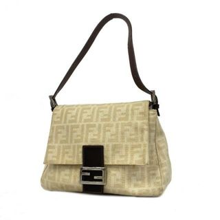 フェンディ(FENDI)の【4ia0897】フェンディ ショルダーバッグ/ズッカ/キャンバス/アイボリー/シルバー金具 【中古】 レディース(ショルダーバッグ)