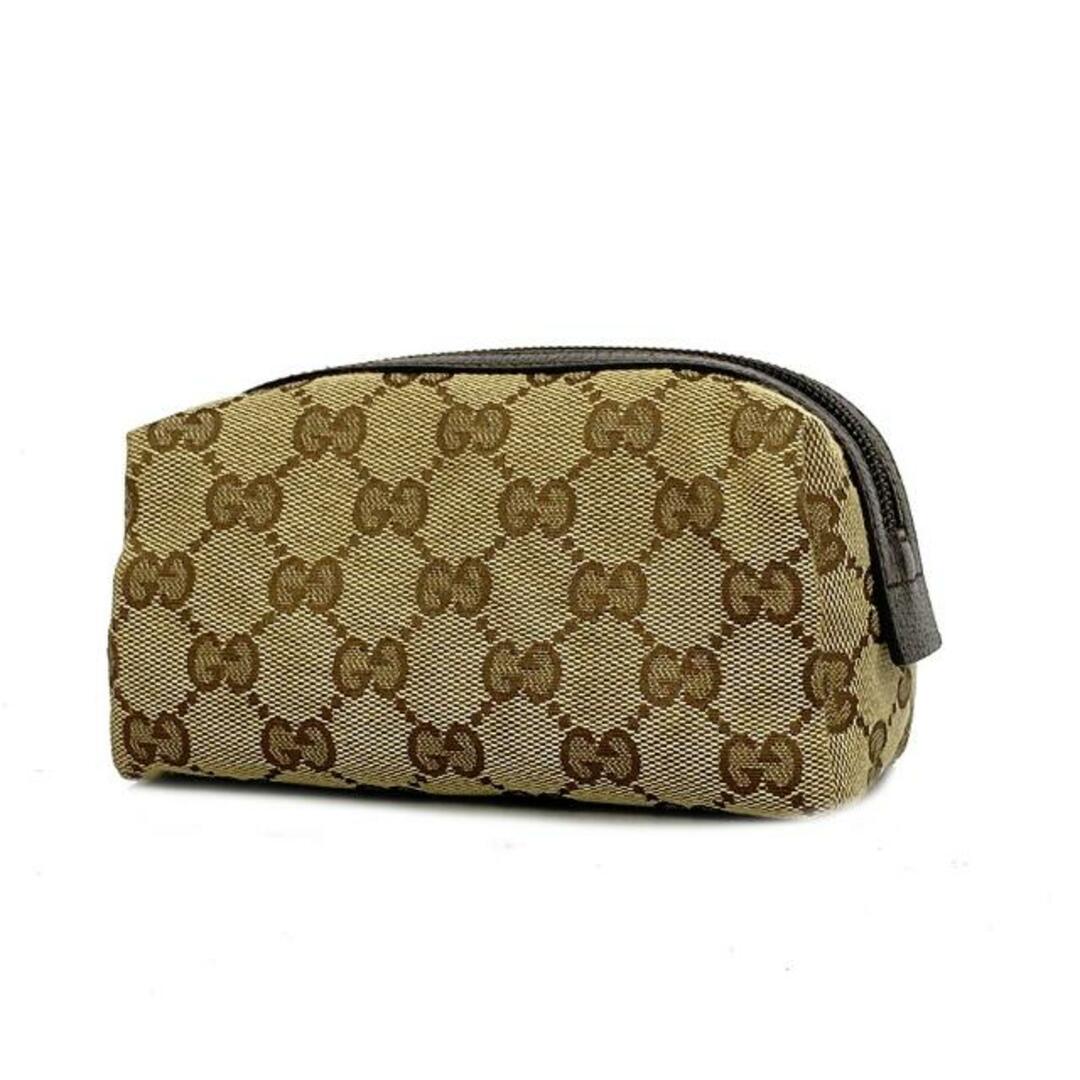 Gucci(グッチ)の★SALE 【4ia0898】グッチ ポーチ/GGキャンバス/29596/キャンバス/ブラウン/シルバー金具 【中古】 レディース レディースのファッション小物(ポーチ)の商品写真